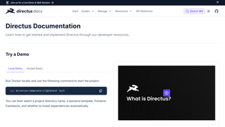 Screenshot of Directus Docs